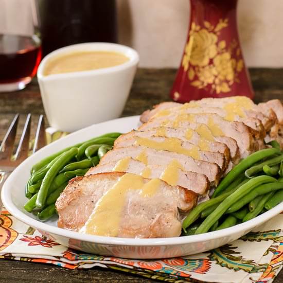 Pork Roast Peach Moscato Sauce