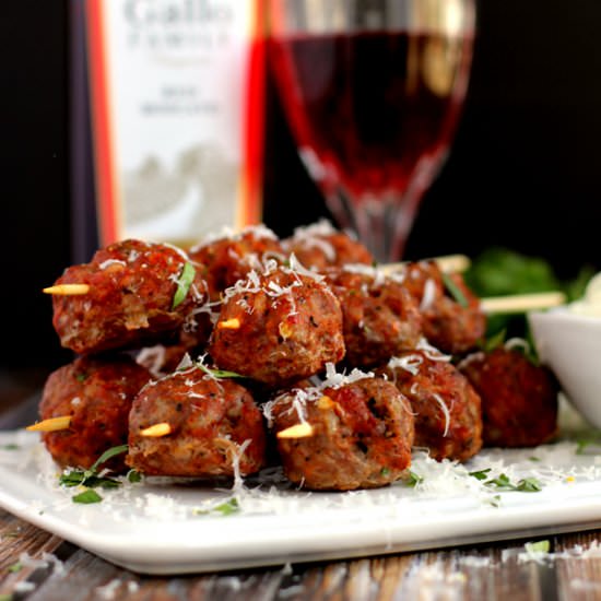 Moscato Meatball Skewers