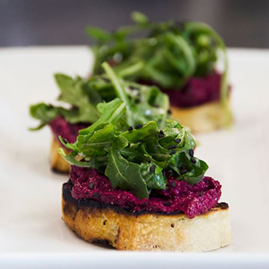 Beet Tahini Crostini