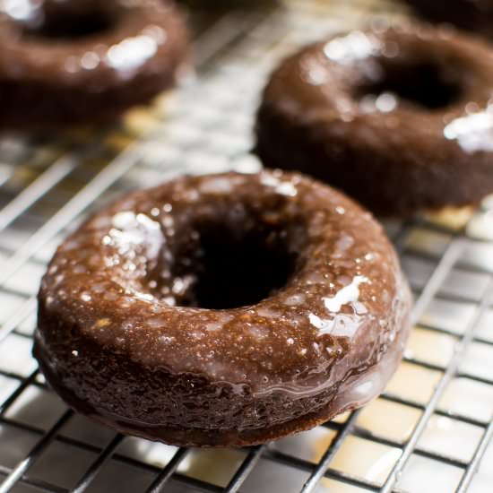Baked Chocolate Glazed Donuts