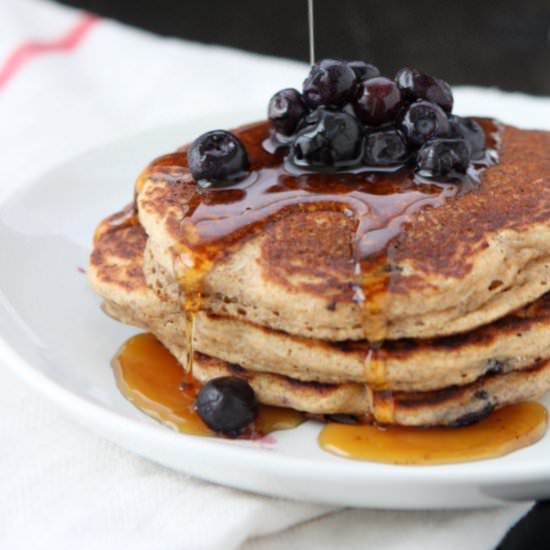 Whole Wheat Blueberry Pancakes