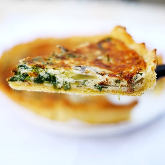 Anchovies and Spinach Quiche