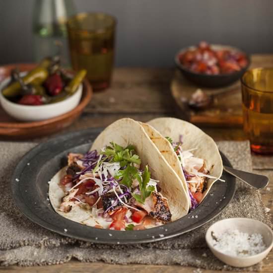 Salmon tacos