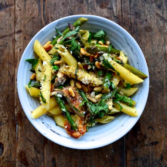 Chicken penne w/ spring veggies