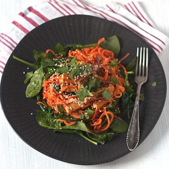Sweet potato miso-tahini noodles
