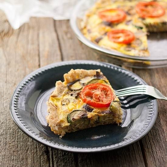 Veggie Quiche with Cracker Crust