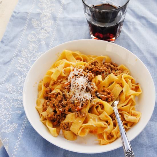 Homemade tagliatelle
