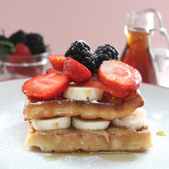 Peanut Butter & Banana Waffles