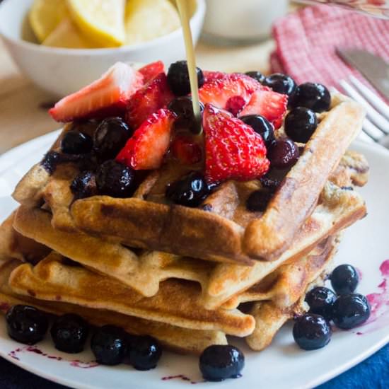 Whole Wheat Blueberry Waffles
