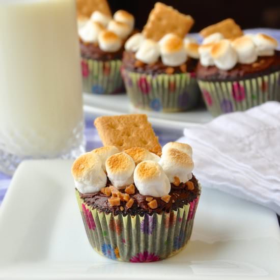 Skor S’mores Cupcakes