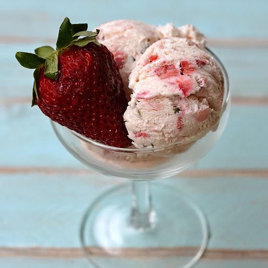 Strawberry Basil Ice Cream