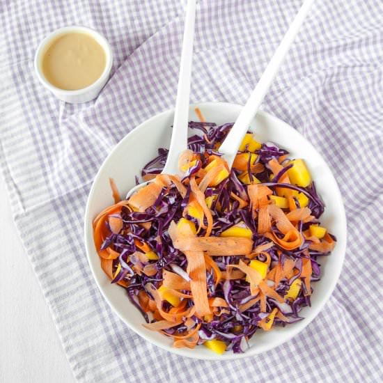 Raw Red Cabbage Salad with Mango