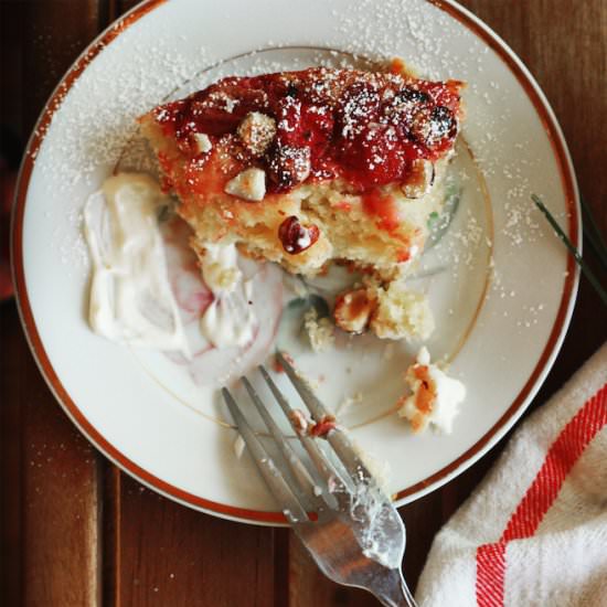 Roasted Strawberry & Hazelnut Cake