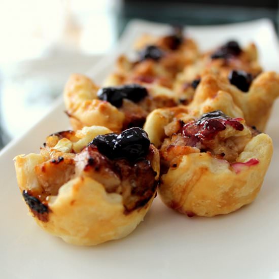 Turkey, Brie & Blueberry Jam Tarts