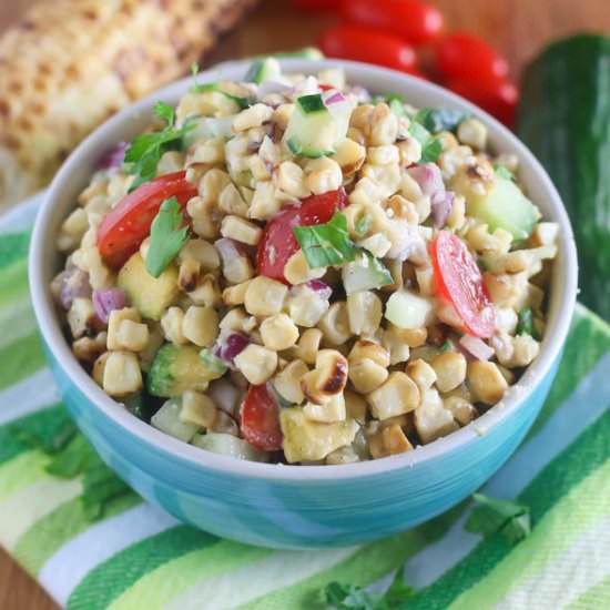 Spicy grilled corn salad