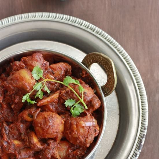 Baby potato and mushroom curry
