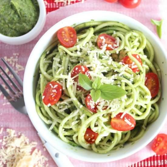 Zucchini Noodles with Avocado Pesto