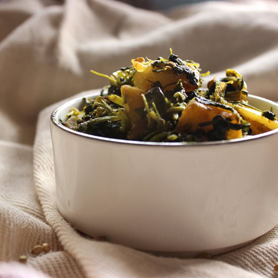Potatoes with fenugreek leaves