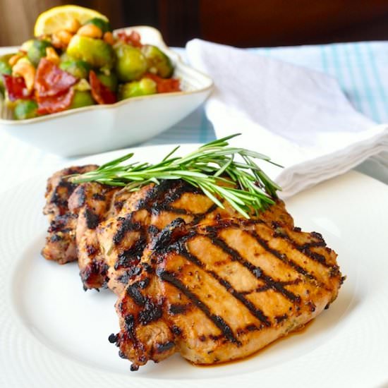 Rosemary Dijon Grilled Pork Chops