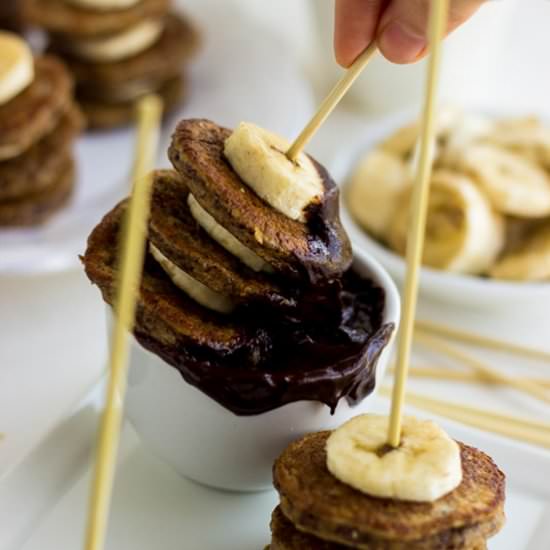 Banana Hazelnut Pancake Skewers