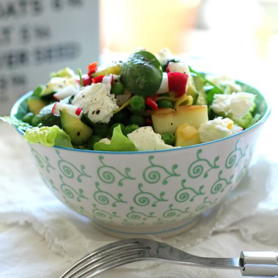 Mozzarella, Peas and Zucchini Salad