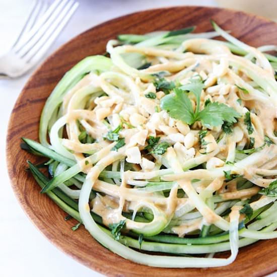 Cucumber Noodles with Peanut Sauce