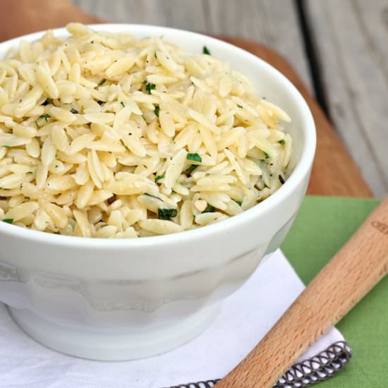 Creamy Lemon Herb Orzo