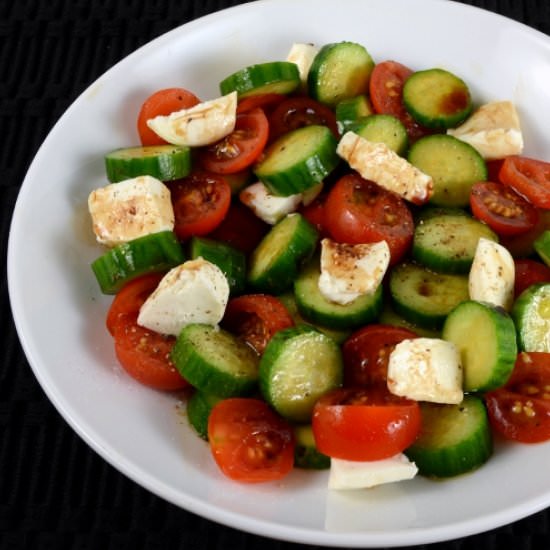 Cucumber, Tomato, Mozzarella Salad