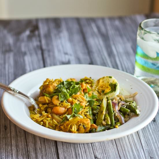 Chicken Pilaf w Asparagus w Ginger