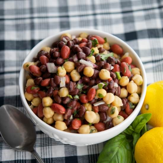 Lemon-Basil Three Bean Salad
