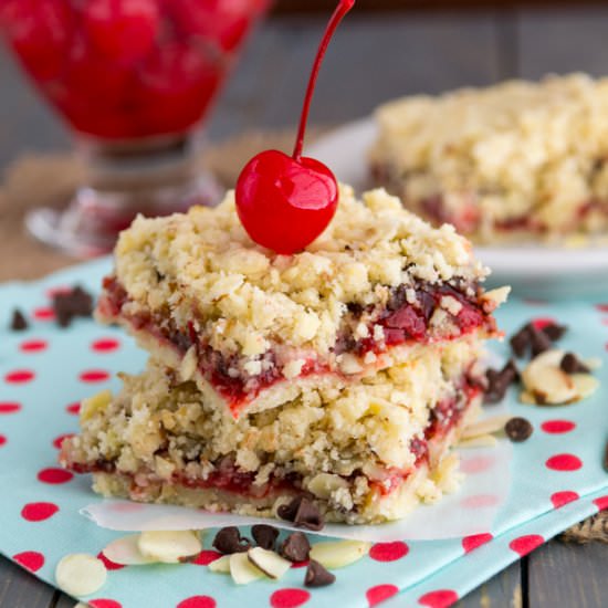 Almond Chocolate Cherry Pie Bars