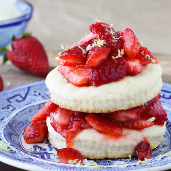 Lemon Strawberry Shortcake For Two