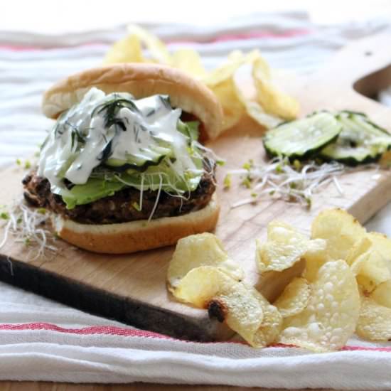 Wild Rice and Black Bean Burgers