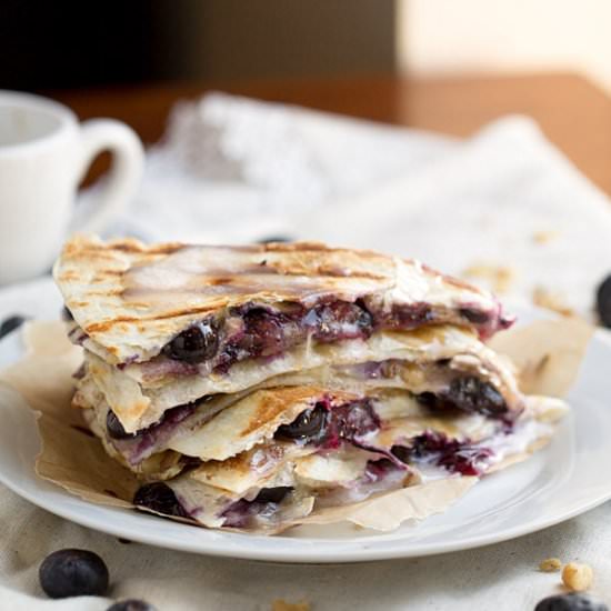 Blueberry Brie Walnut Quesadilla