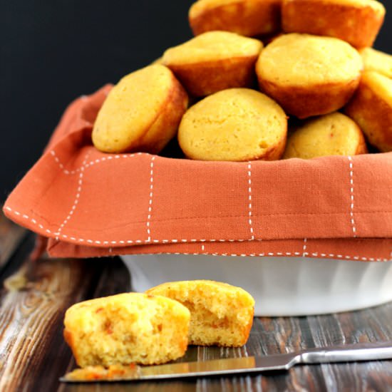Hot Pepper & Peach Cornbread Muffin