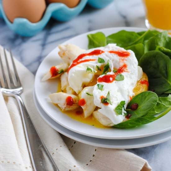 Polenta Cakes with Crab & Eggs