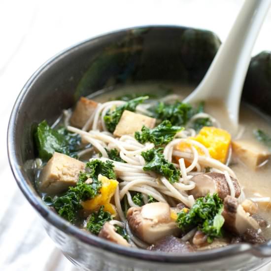 Miso Soba Noodle Soup with Shiitake