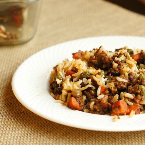 Brown Rice with Carrots & Peas