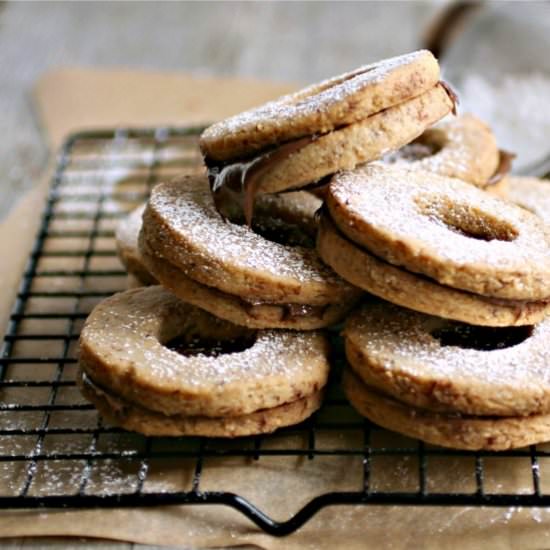 Chocolate & Hazelnut Linzer Cookies