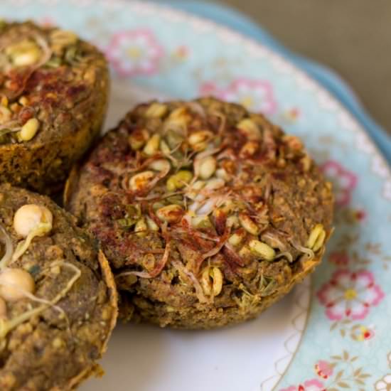 Savoury Sprouted Herb Muffins (gf)