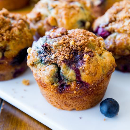 Buttery Blueberry Streusel Muffins