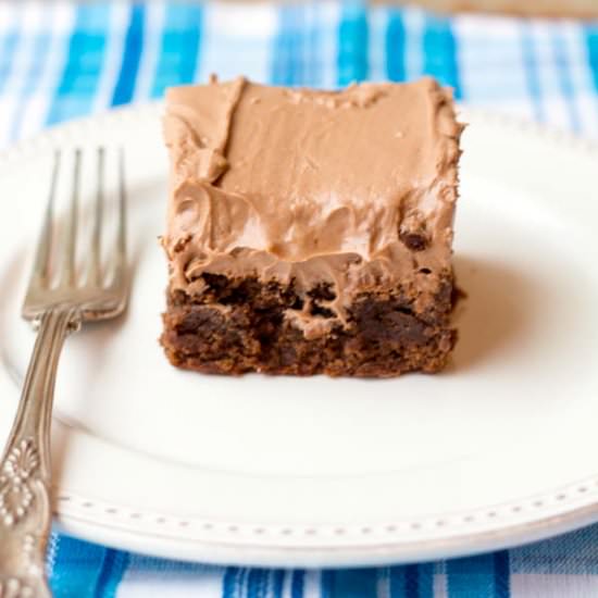 Thick and Chewy Frosted Brownies