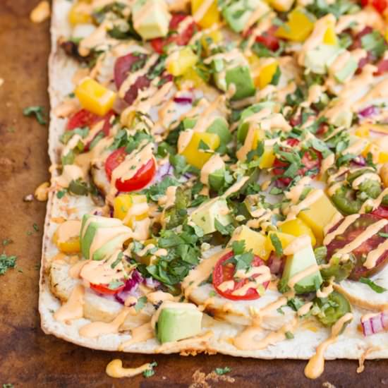 Cilanttro-Lime Chicken Flatbread