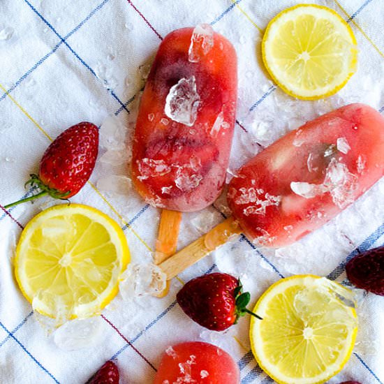 Strawberry Lemonade Popsicles