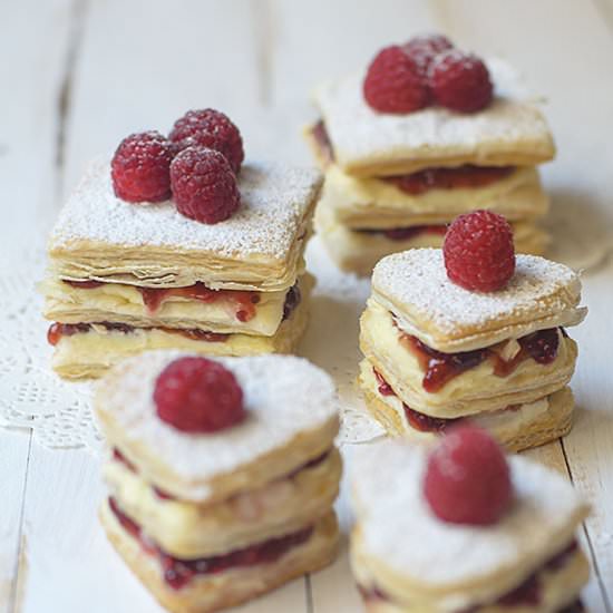 Raspberry Lychee Mille Feuille