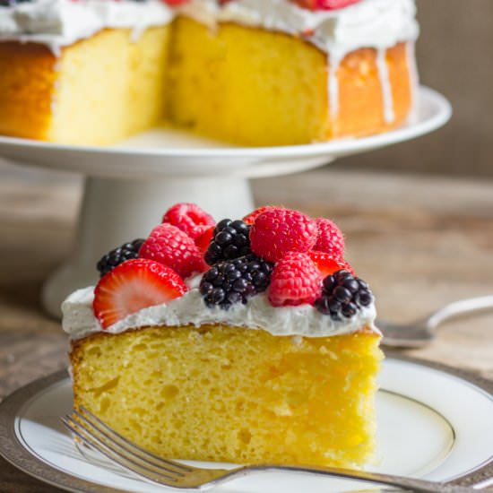 Easy Triple Berry Almond Poke Cake