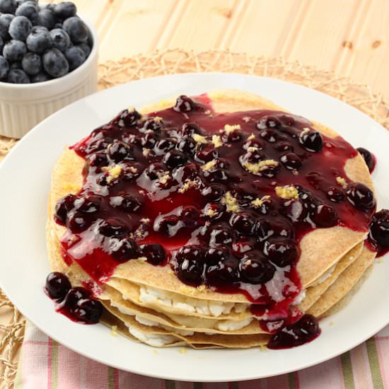 Whole Wheat Crepes w/ Blueberries