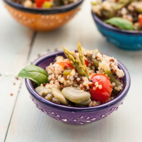 Quinoa Beans, Tomatoes + Asparagus