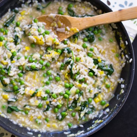 Leek and Pea Risotto