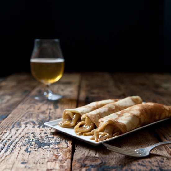 Beer Crepes with Beer Apples